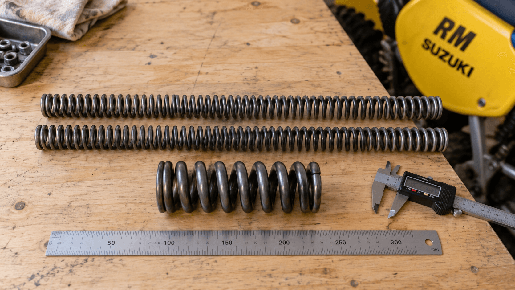 Ressorts de fourche et d’amortisseur pour Suzuki RM vintage